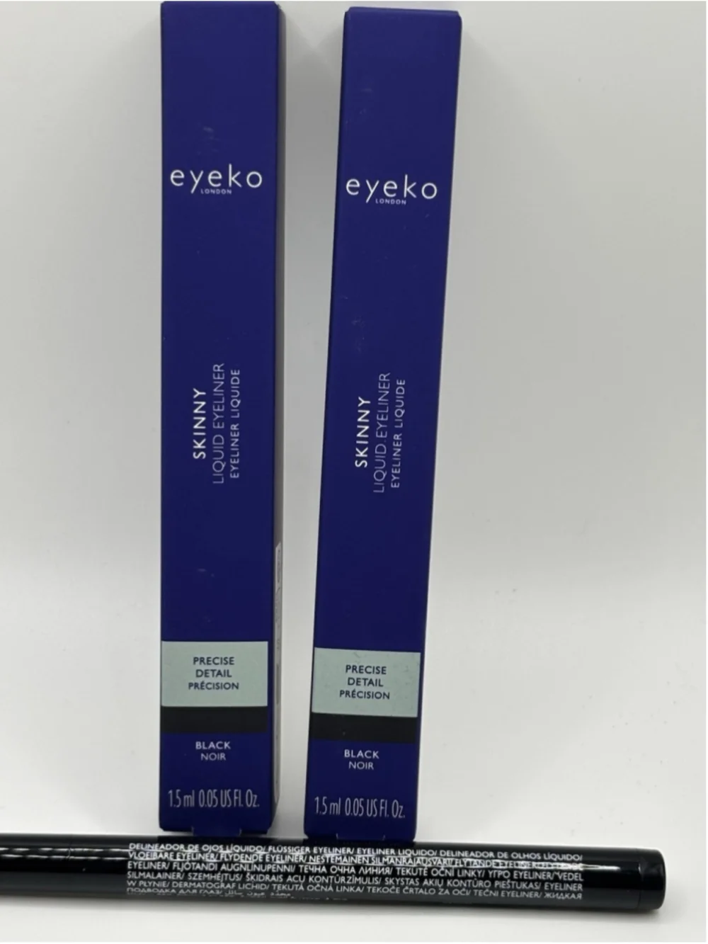 Eyeko Skinny Liquid Eyeliner Black 1.5mL Precise Detail Vegan 2 Pack New